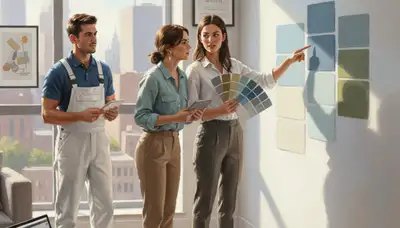 Harrisburg, PA painter helping homeowners choose interior paint colors for a professional color consultation