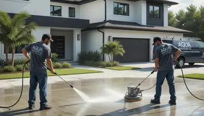 Concrete pressure cleaning in Harrisburg, PA removes stains and grime from driveway and patio surfaces
