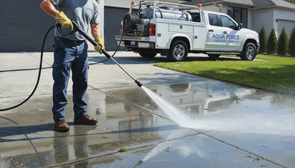Concrete pressure cleaning in Harrisburg, PA for driveways, patios, and walkways by Harrisburg Paint Pros