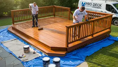 Deck staining service in Harrisburg, PA by Harrisburg Paint Pros for wood protection and curb appeal