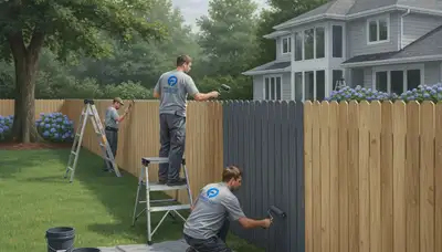 Fence painting service in Harrisburg, PA for curb appeal and weather protection