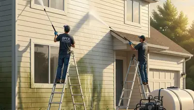 Vinyl siding pressure cleaning in Harrisburg, PA for mold, mildew, and buildup removal