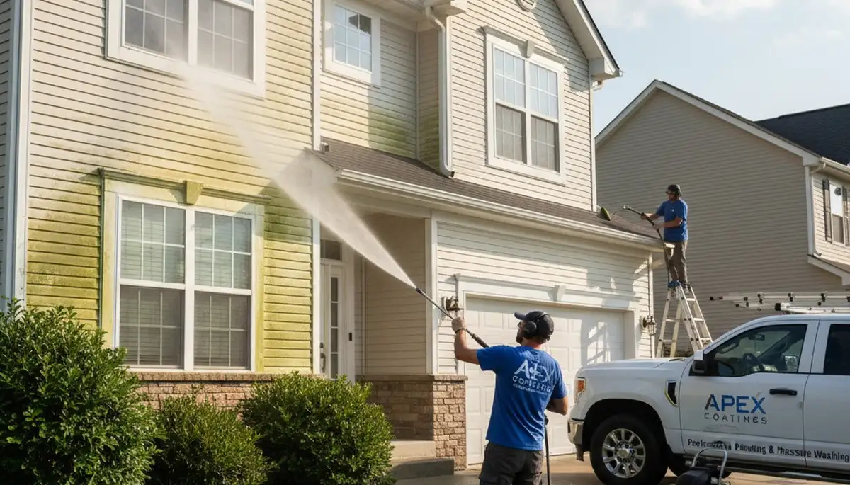 Vinyl siding pressure cleaning in Harrisburg, PA removes mold, mildew, and buildup for a fresh exterior