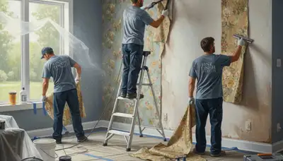 Wallpaper removal service in Harrisburg, PA, preparing walls for painting in an older home